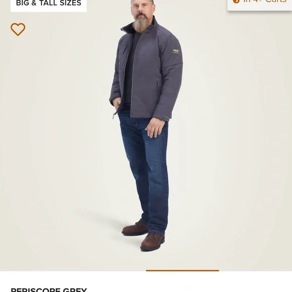 Ariat Men’s Rebar DriTEK DuraStretch Insulated Jacket Black #10041502 Size XL